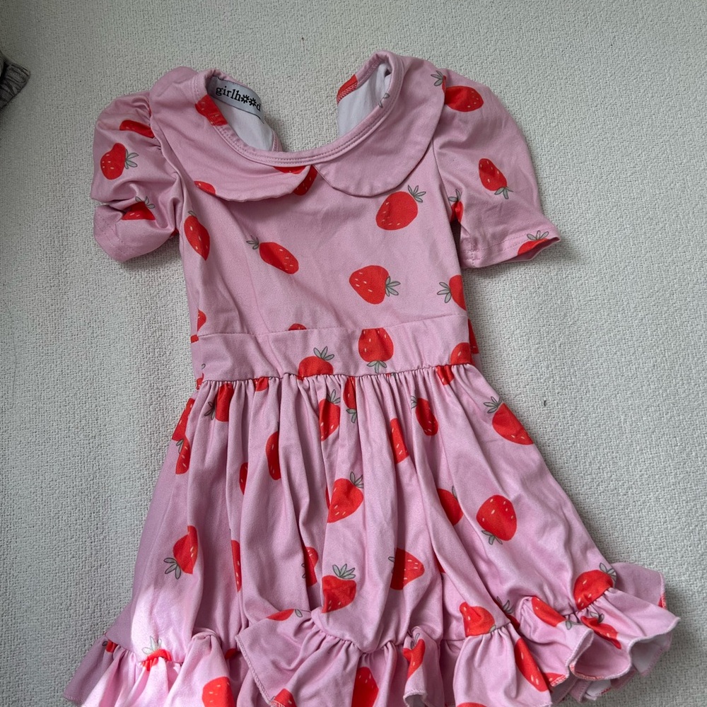 Pink Strawberry Print Dress